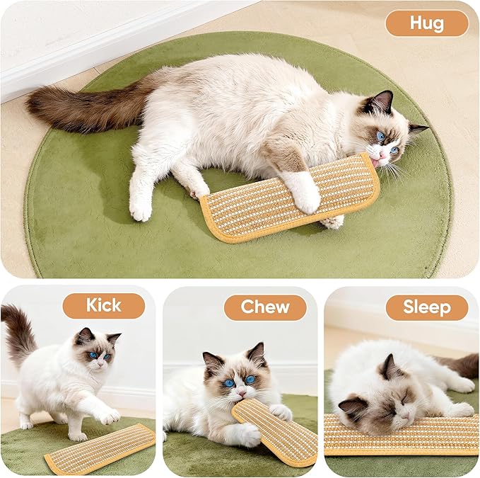 Sisal Catnip Pillow Toy Kickers, 2 Pack Interactive Catnip Toys with Organic 8000mg Herbal Blend for Indoor Scratching, Chewing & Teething, Fun for Kittens and Adult Cats