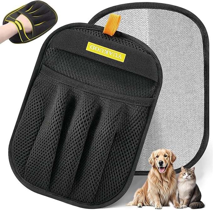 Pet Hair Removal Glove for Cats & Dogs, Upgraded Five-Finger Electrostatic Pet Hair Gloves, Reusable Magic Brush Pet Hair Remover Tool for Couch, Carpet, Car Seat(1 PCS)