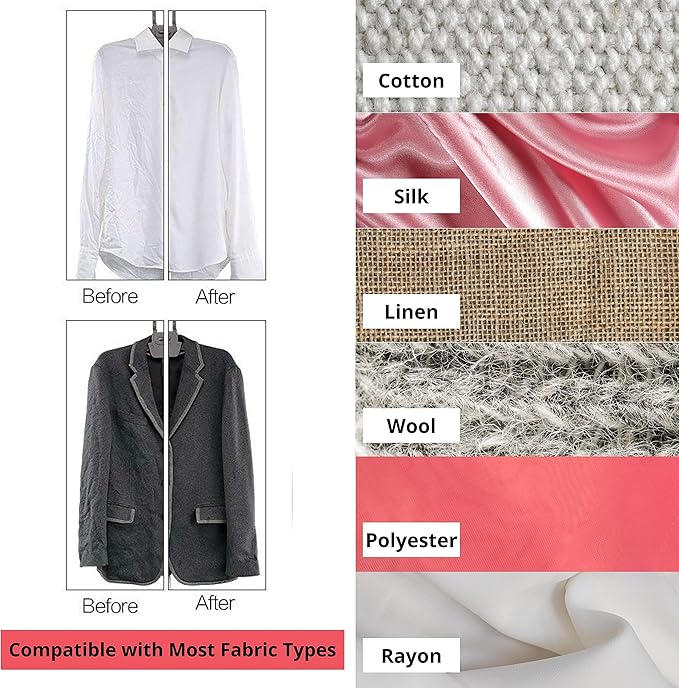 SALAV GS18-DJ Standing Garment Steamer with Roll Wheels for Easy Movement, 1.8L Water Tank for 1 Hour Continuous Steaming, Adjustable Pole for Storage, Includes Descaler Packet, 1500 watts