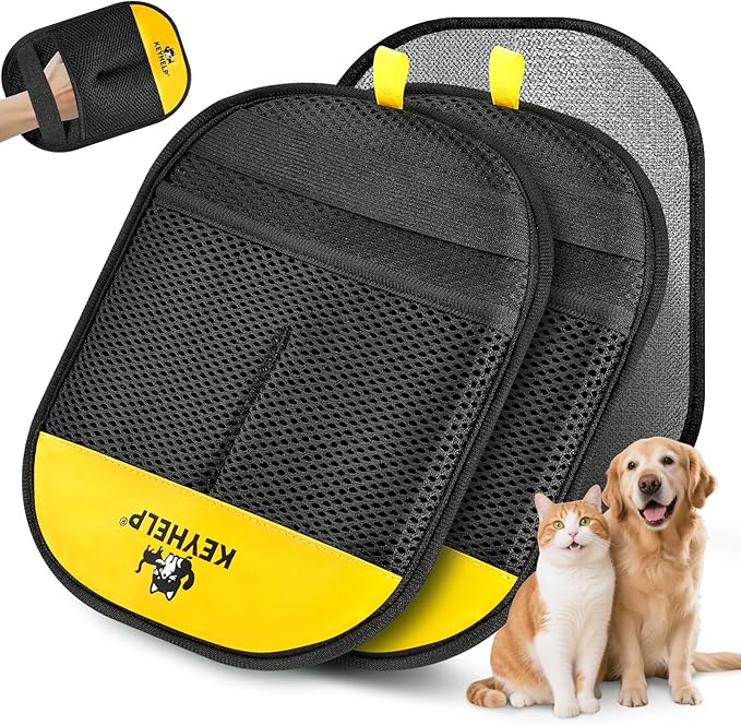 2PCS Pet Hair Removal Glove for Dogs & Cats, Newly Upgraded Reusable Electrostatic Pet Hair Gloves, Pet Hair Remover Tool for Clothing, Couch, Bed, Carpet, Car Seat