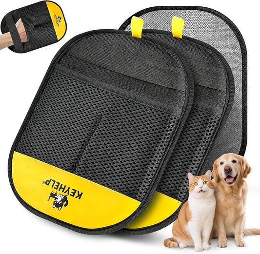 2PCS Pet Hair Removal Glove for Dogs & Cats, Newly Upgraded Reusable Electrostatic Pet Hair Gloves, Pet Hair Remover Tool for Clothing, Couch, Bed, Carpet, Car Seat