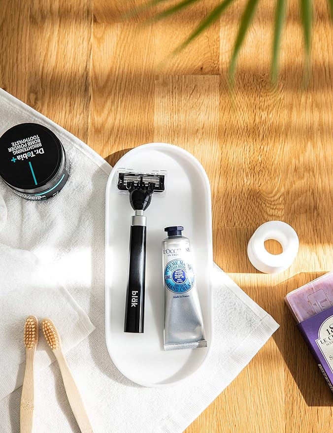 Lazy K Silicone Tray - Small Vanity Tray Organizer - Spoon Rest Holder - Multi-Purpose Modern Kitchen Sink, Bathroom, Counter Organizer (White)