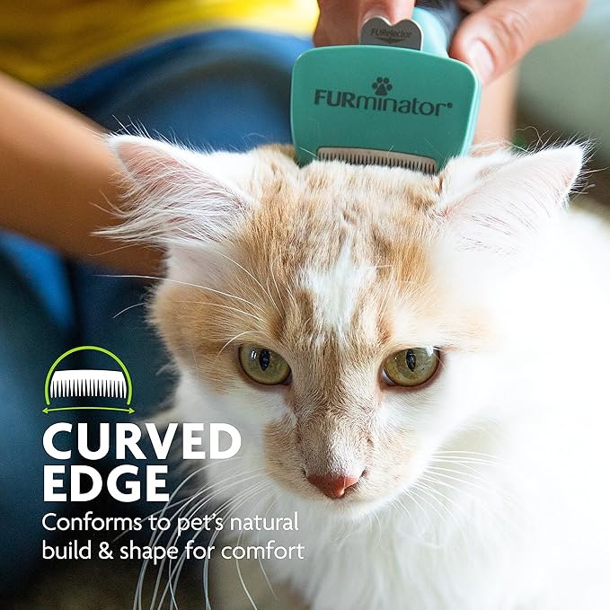 FURminator® deShedding Tool For Small Cats, Short Hair, Removes Loose Hair From Shedding