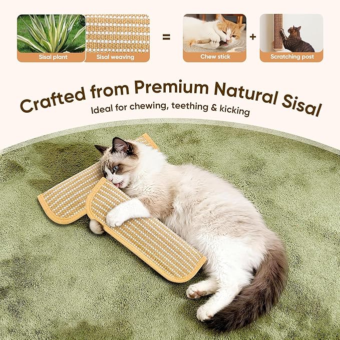 Sisal Catnip Pillow Toy Kickers, 2 Pack Interactive Catnip Toys with Organic 8000mg Herbal Blend for Indoor Scratching, Chewing & Teething, Fun for Kittens and Adult Cats